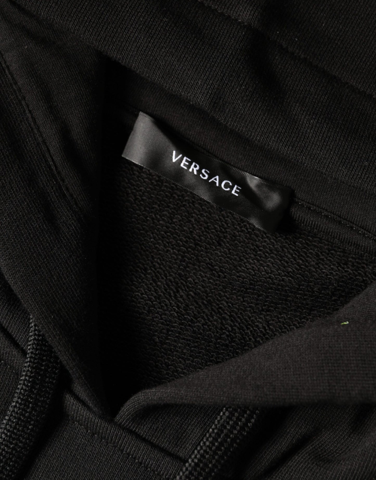 Sweat à capuche en coton noir avec imprimé Medusa de Versace