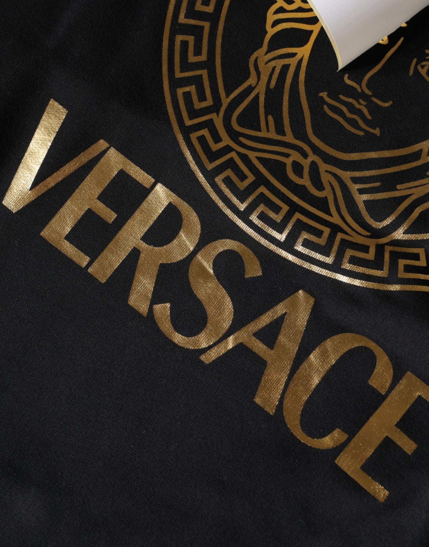 Sweat à capuche en coton noir avec imprimé Medusa de Versace