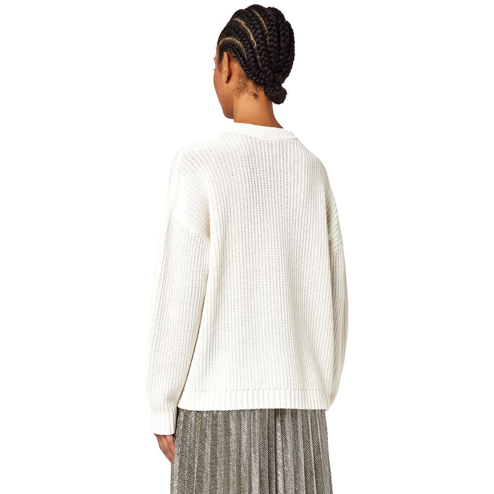 Alpha Studio Pull en laine recyclée blanc pour femme