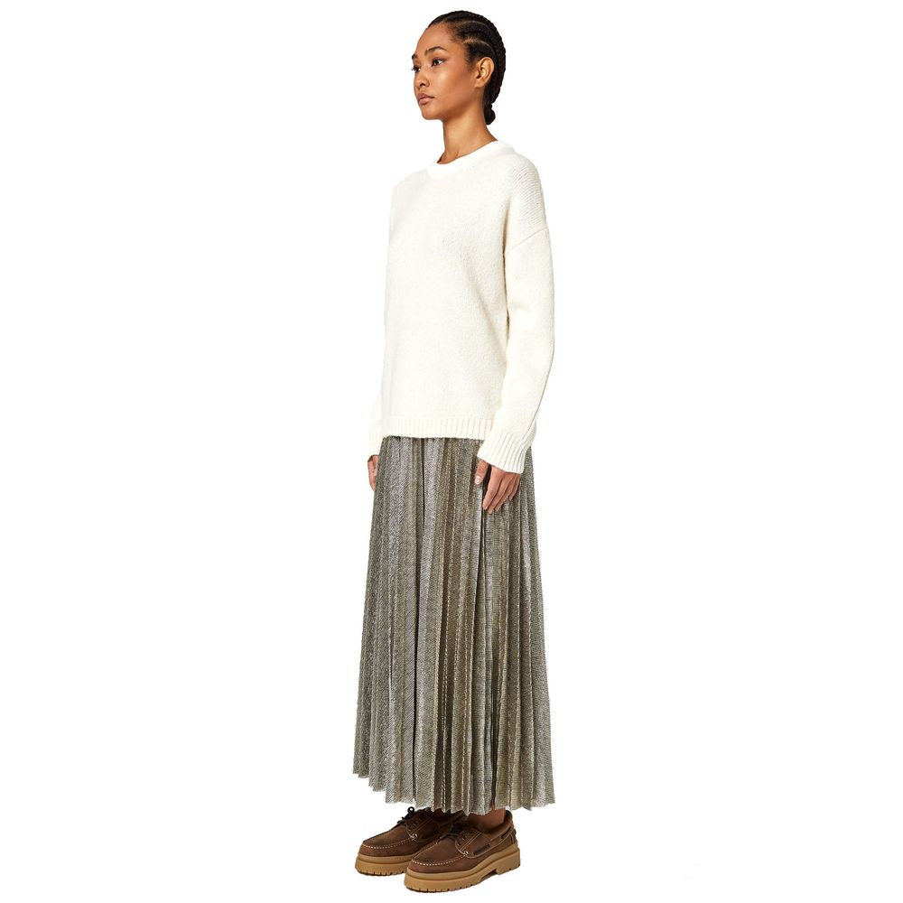 Alpha Studio Pull en laine recyclée blanc pour femme