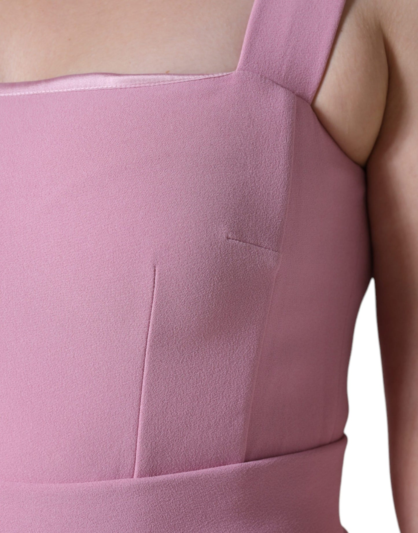 Robe rose en viscose sans manches, style A-line et évasée de Dolce & Gabbana