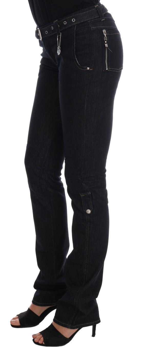 Costume National blauwe, rekbare slim fit jeans van katoen