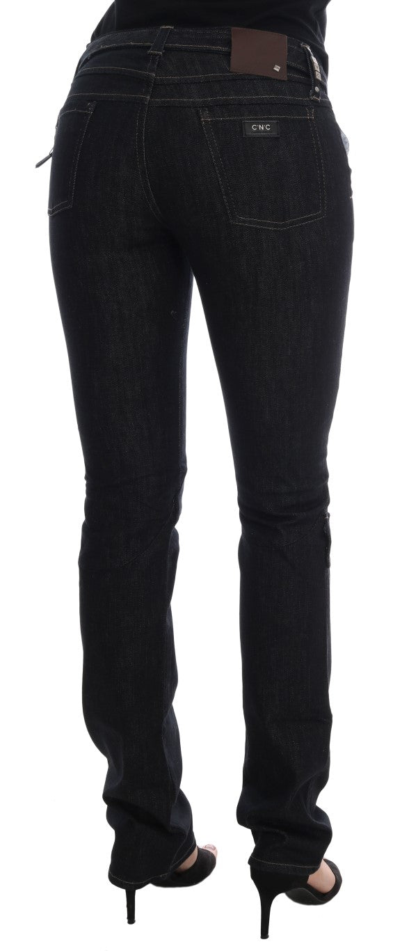 Costume National blauwe, rekbare slim fit jeans van katoen