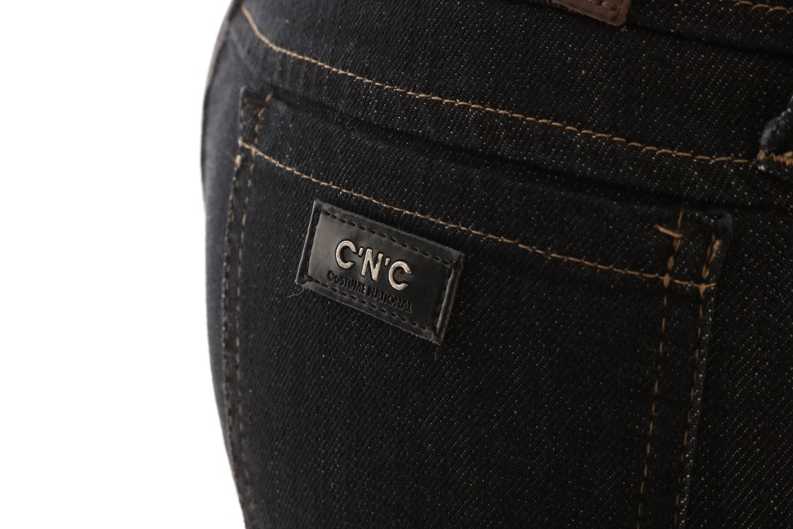 Costume National blauwe, rekbare slim fit jeans van katoen