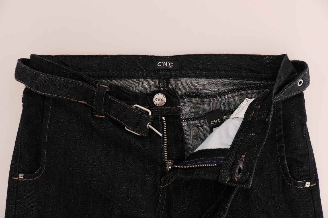 Costume National blauwe, rekbare slim fit jeans van katoen