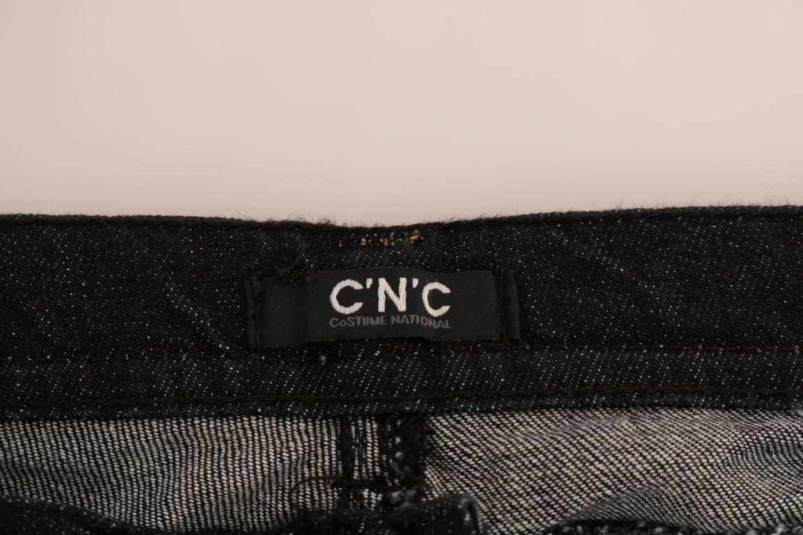 Costume National blauwe, rekbare slim fit jeans van katoen