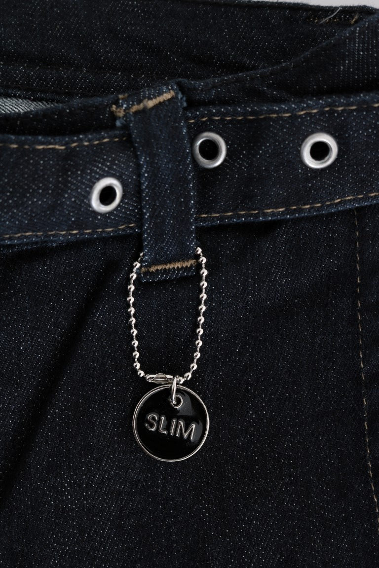 Costume National blauwe, rekbare slim fit jeans van katoen