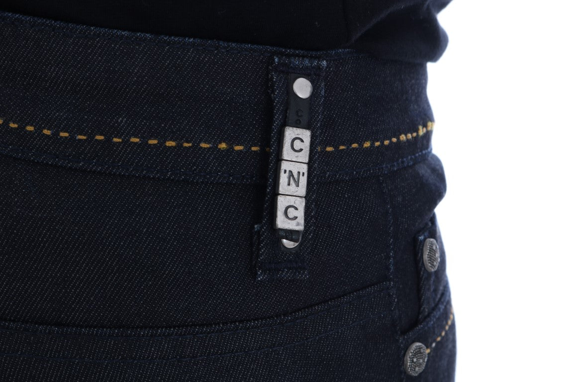 Costume National blauwe, rekbare slim fit jeans van katoen