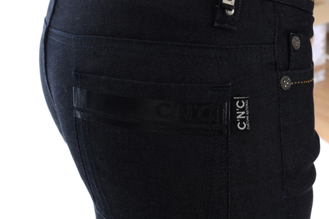 Costume National blauwe, rekbare slim fit jeans van katoen