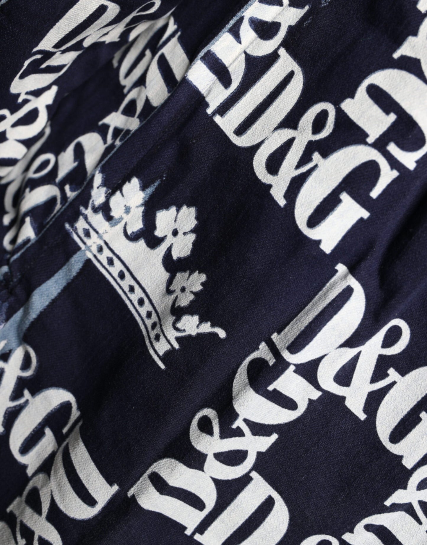 Dolce & Gabbana blauw overhemd met kroonlogo, slim fit, katoen