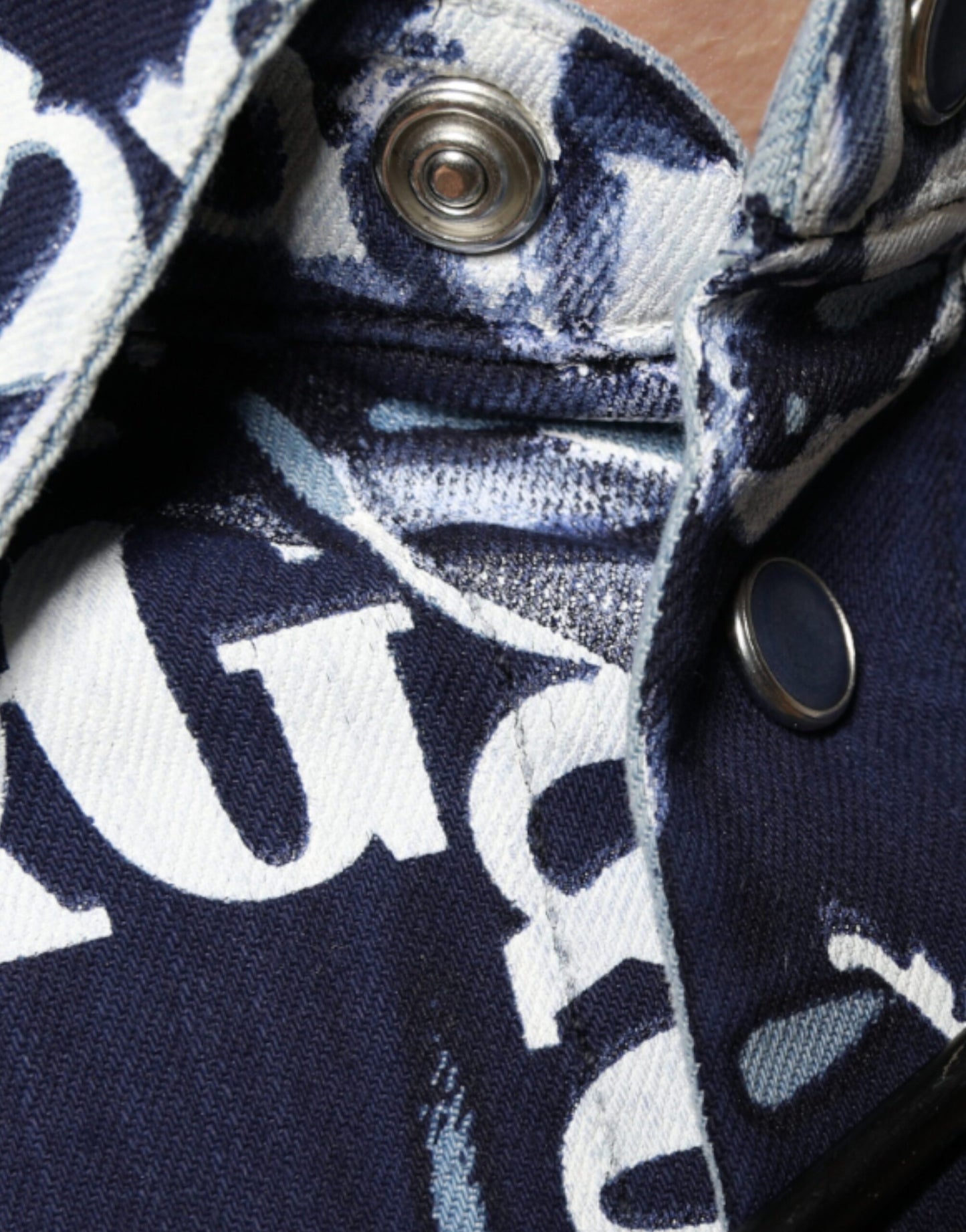 Dolce & Gabbana blauw overhemd met kroonlogo, slim fit, katoen