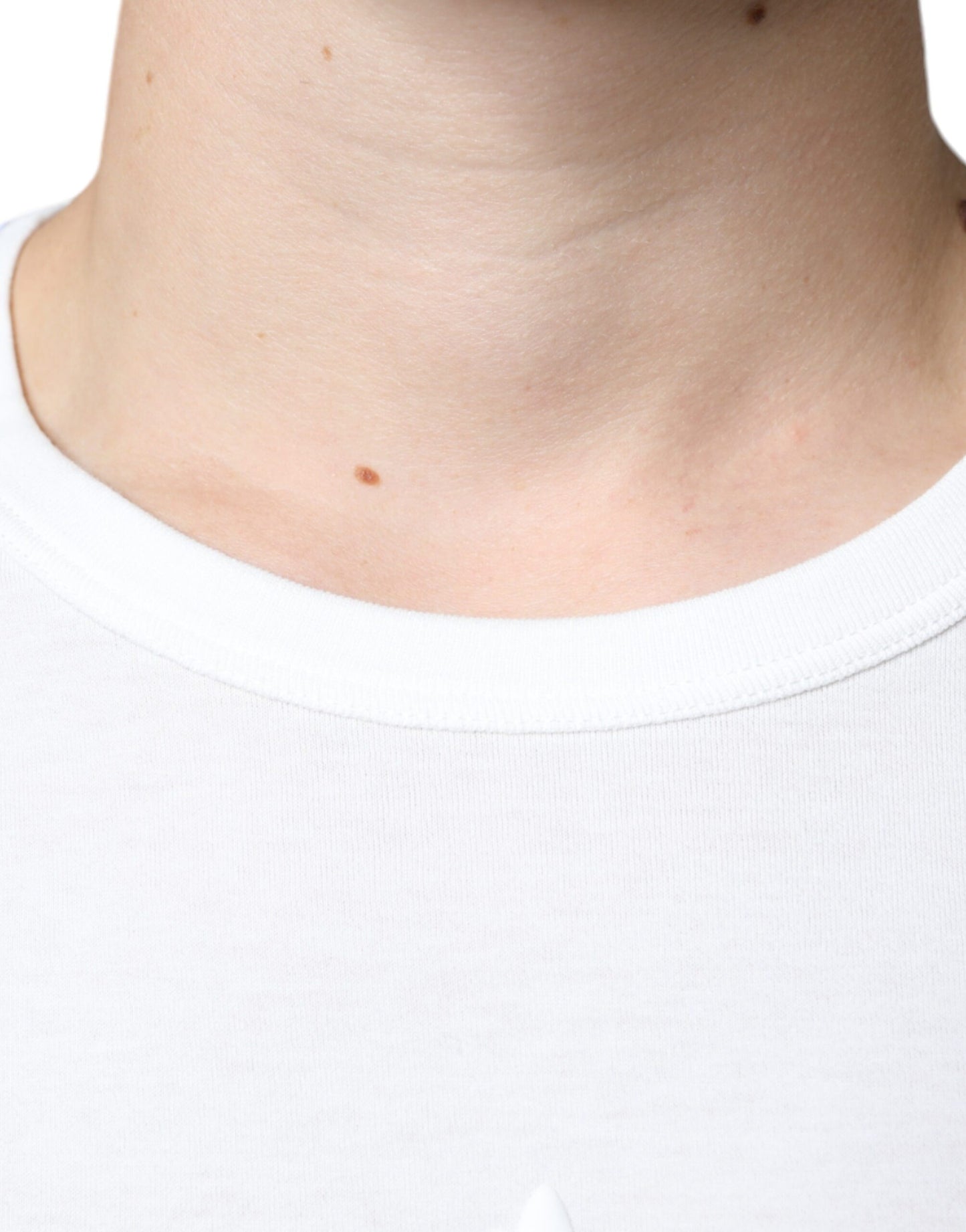 Dolce & Gabbana wit logo-reliëf katoenen crewneck T-shirt