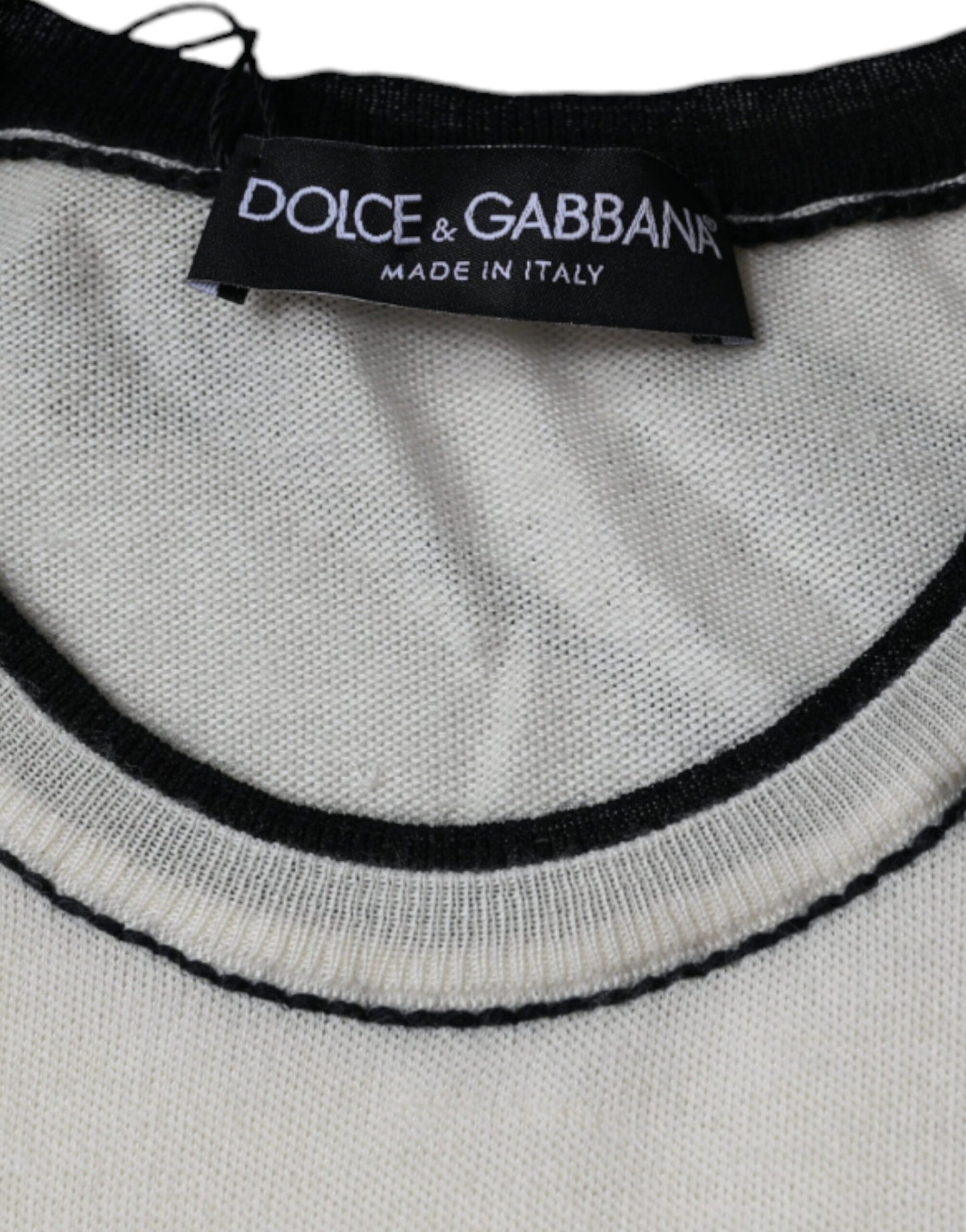 Dolce & Gabbana T-shirt van off-white kasjmier met korte mouwen