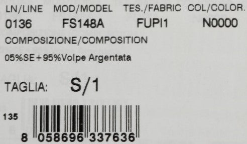 Écharpe en fourrure de renard argenté noir Dolce & Gabbana