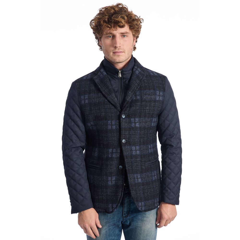 Veste pour homme en laine bleue Roberto Pepe, modèle de luxe