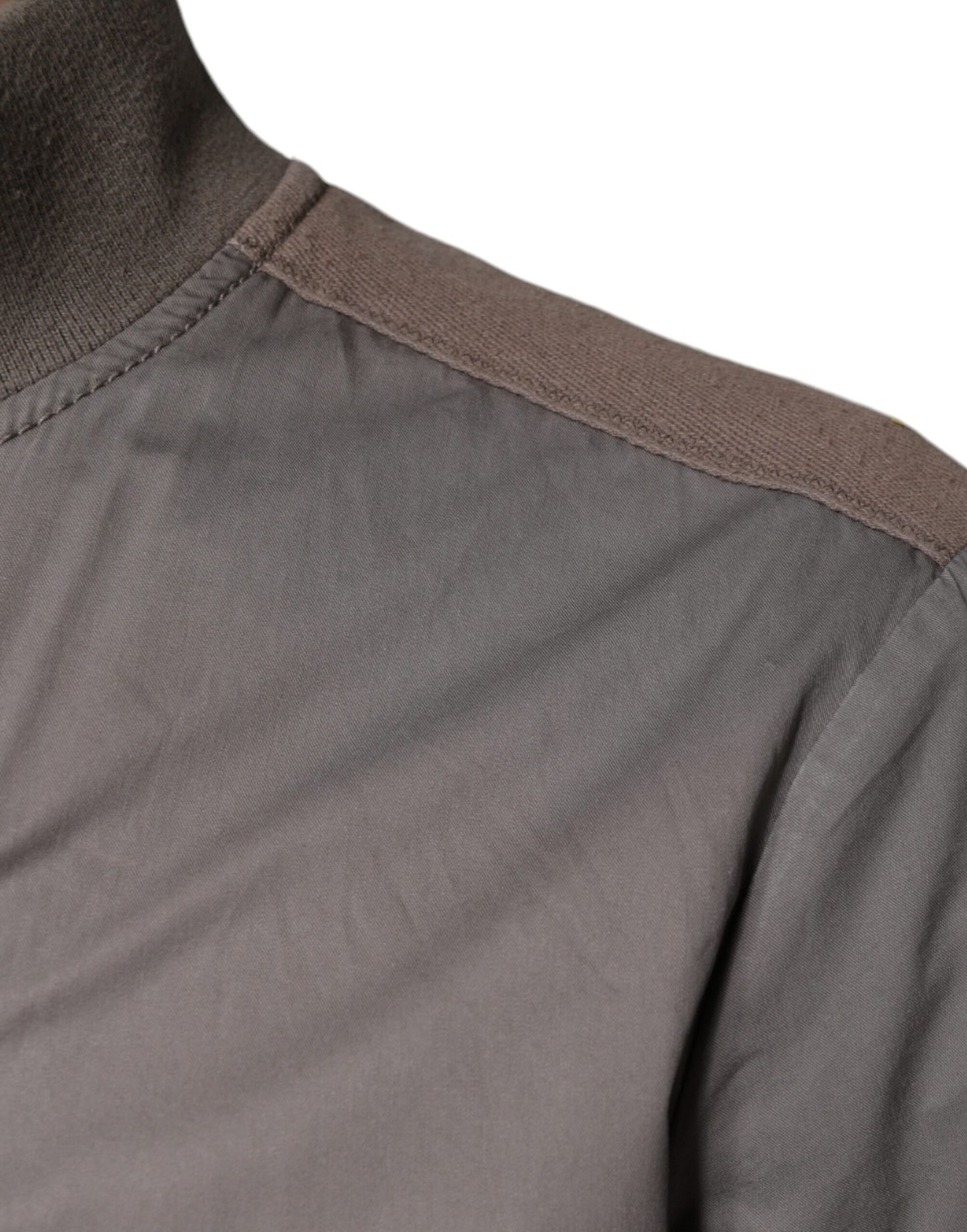 Veste bomber à fermeture éclair intégrale en coton brun avec logo Armani Jeans