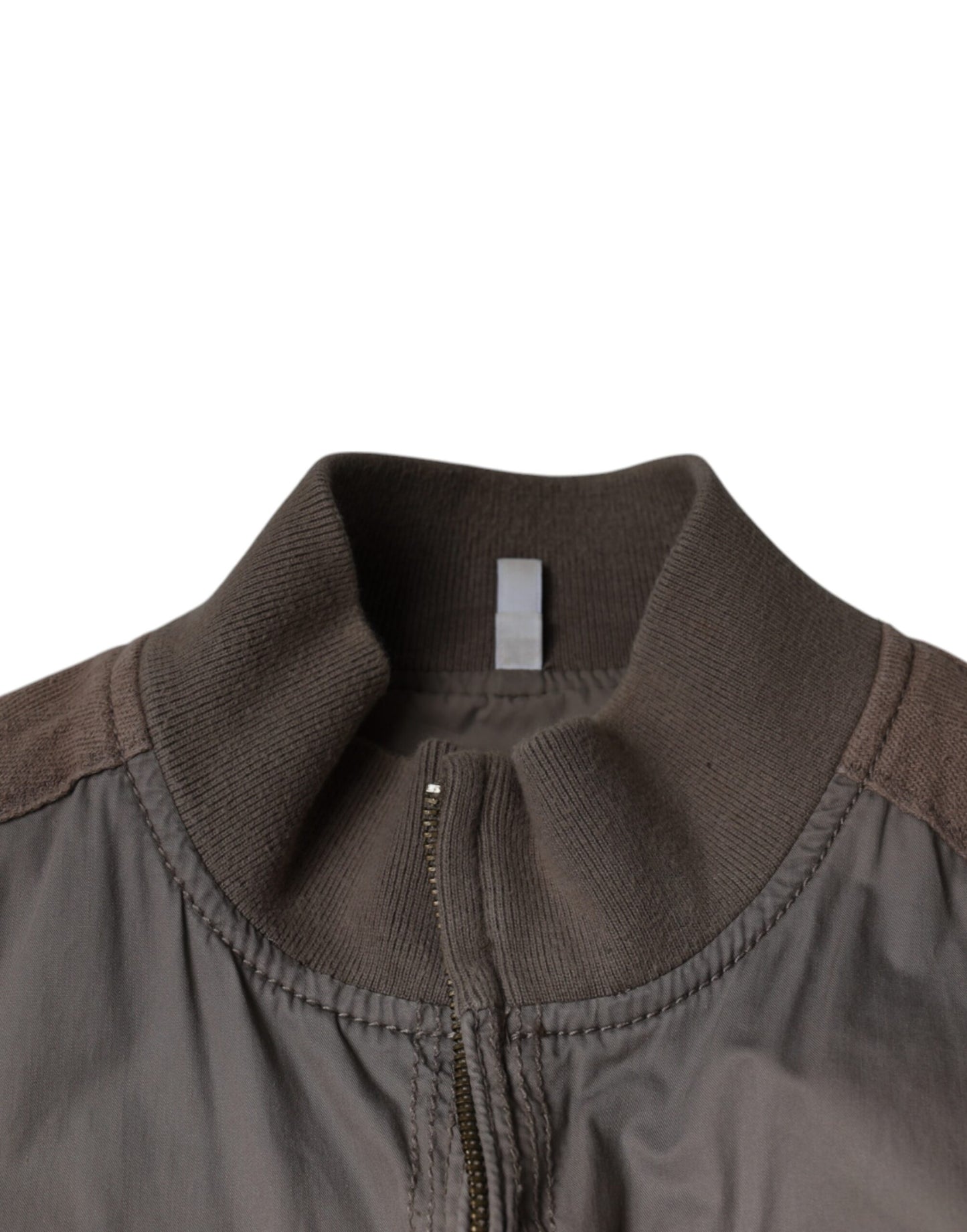 Veste bomber à fermeture éclair intégrale en coton brun avec logo Armani Jeans