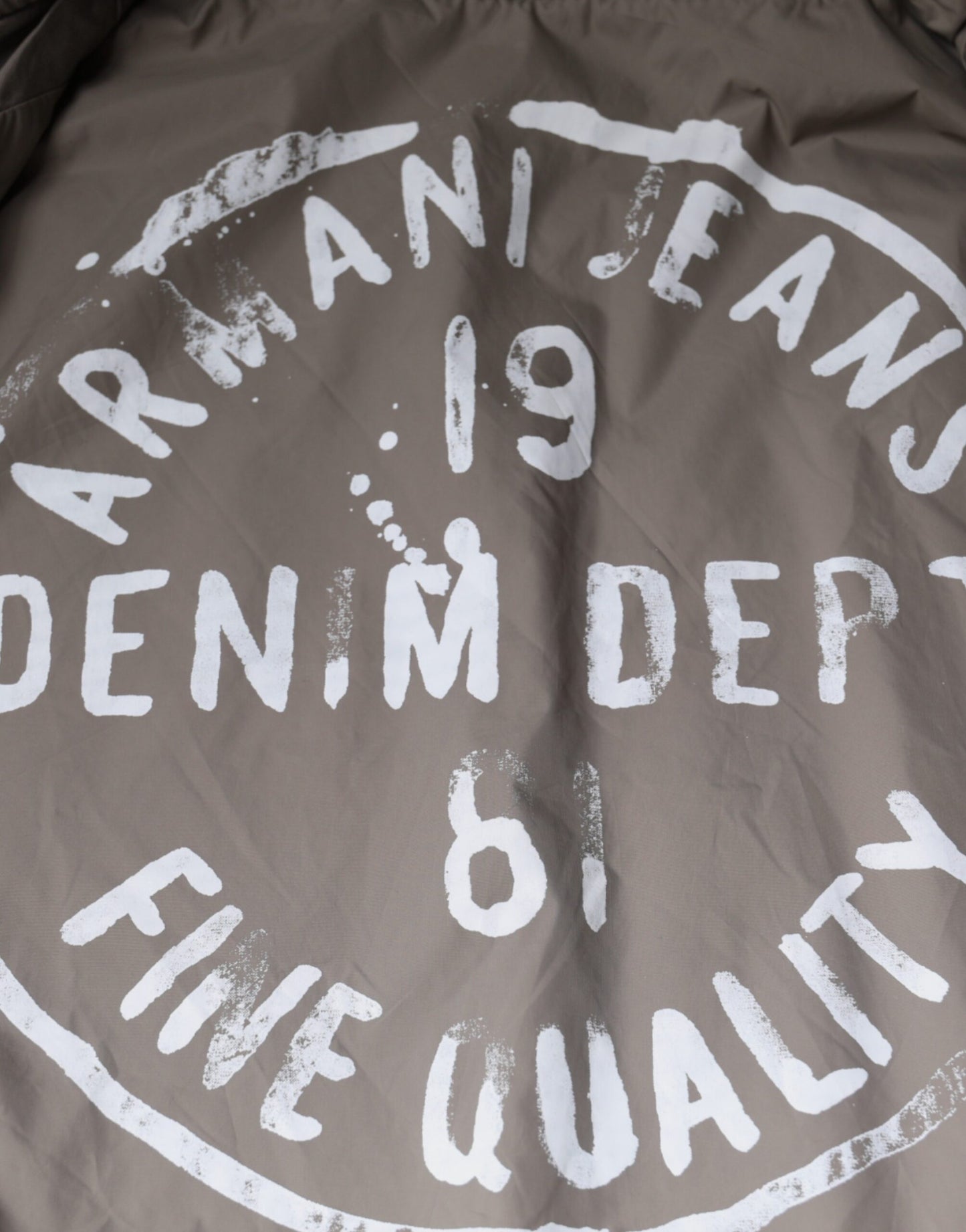 Veste bomber à fermeture éclair intégrale en coton brun avec logo Armani Jeans