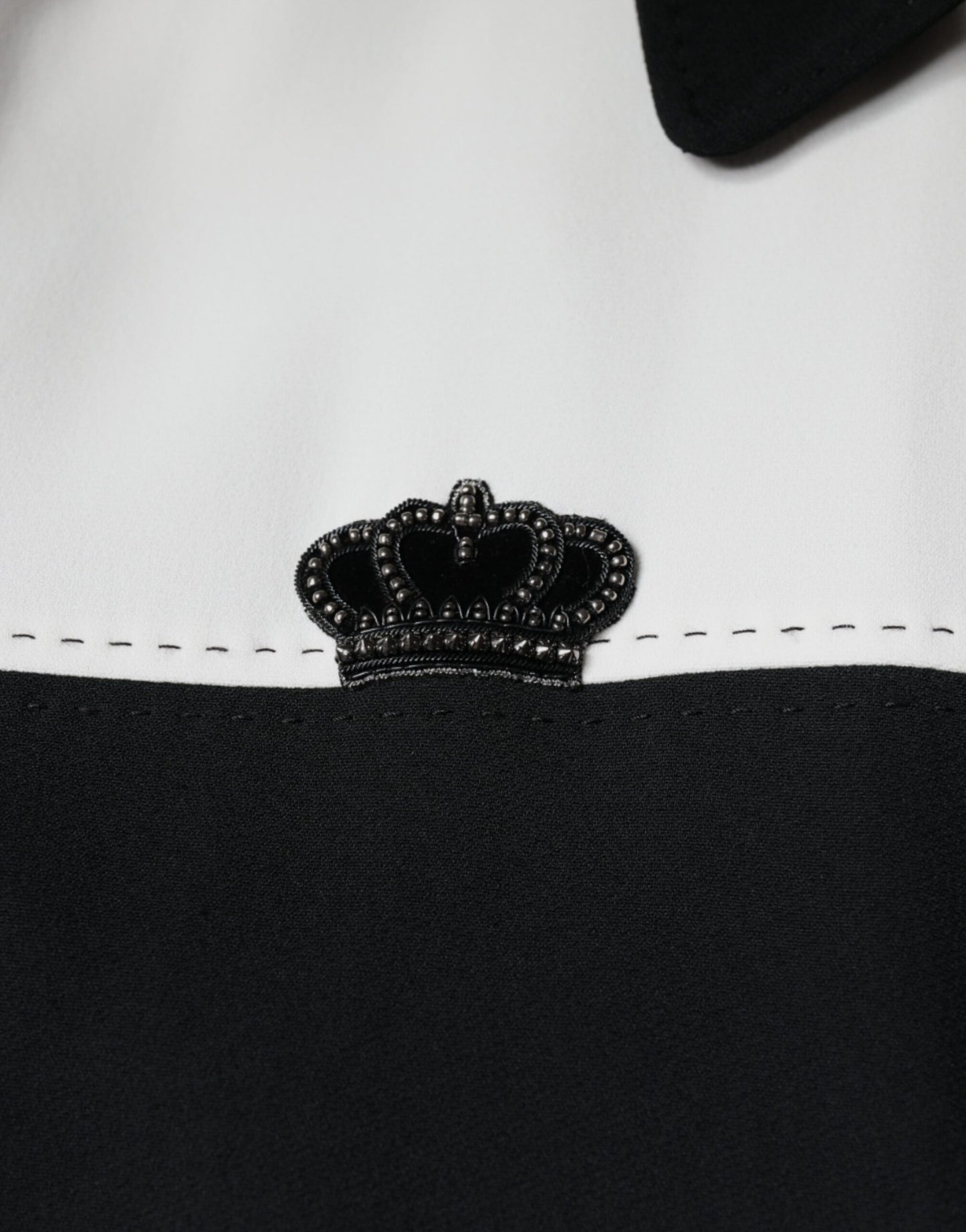 Veste blouson à fermeture éclair intégrale Dolce & Gabbana, noir et blanc, avec couronne DG.