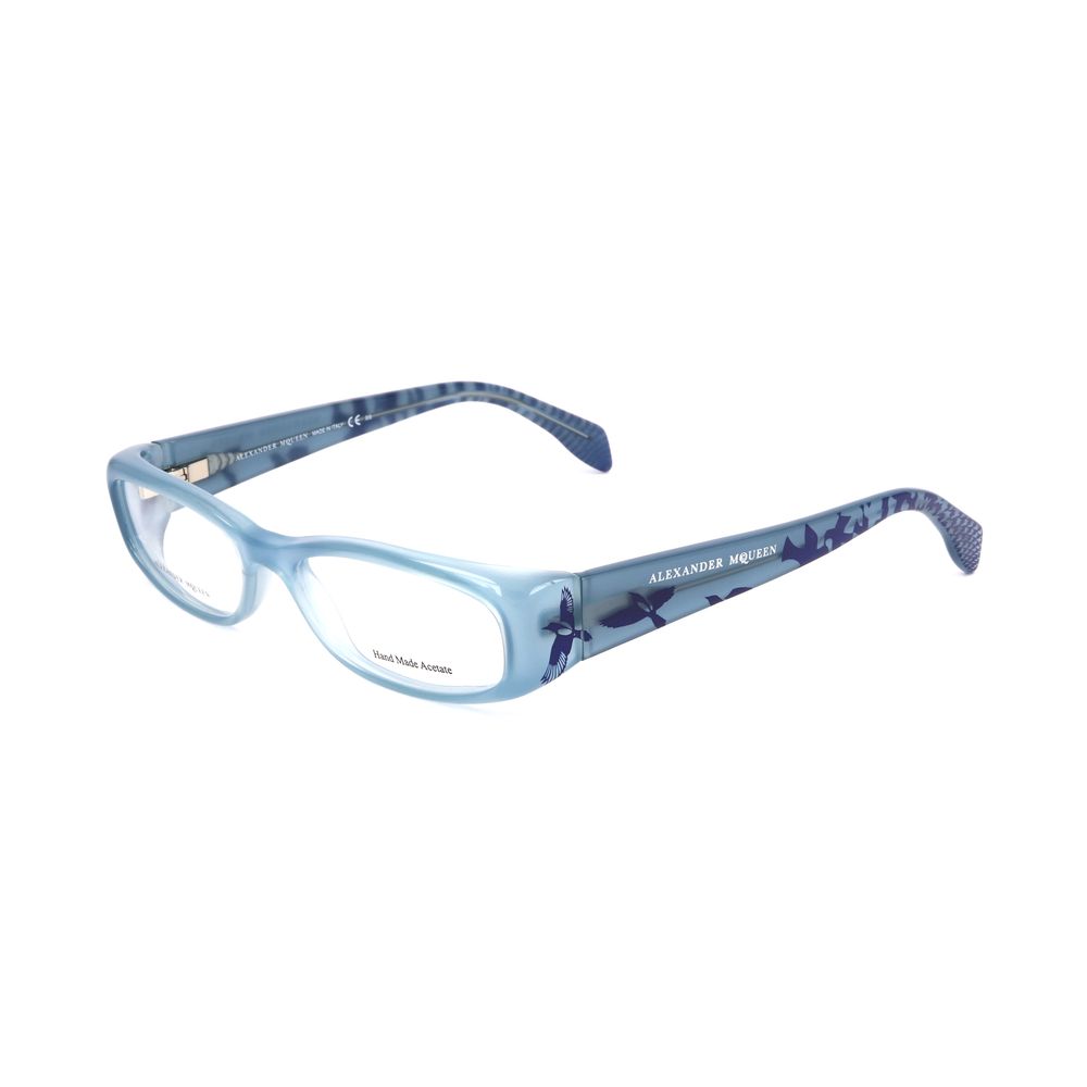 Lunettes à montures bleues en acétate d'Alexander McQueen