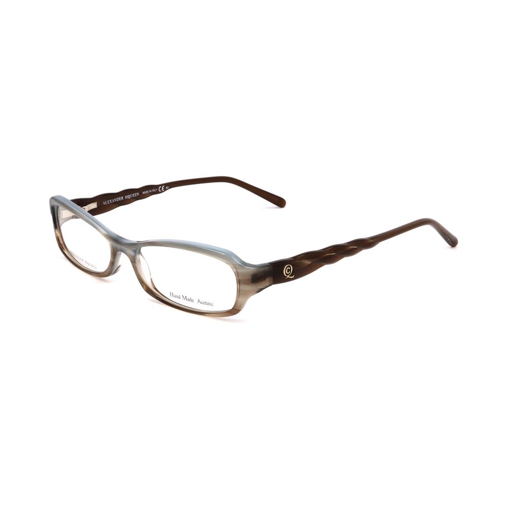 Lunettes à montures en acétate marron Alexander McQueen