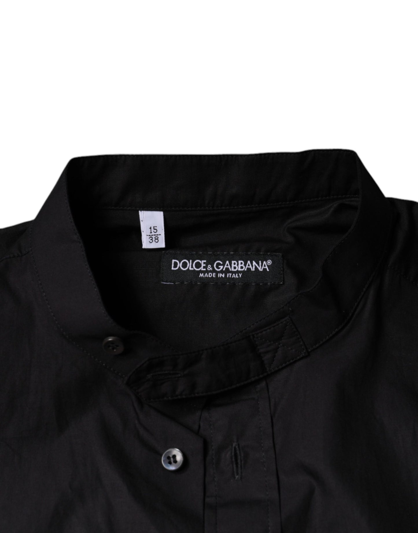 Dolce & Gabbana zwart katoenen overhemd met knopen voor heren, casual model.