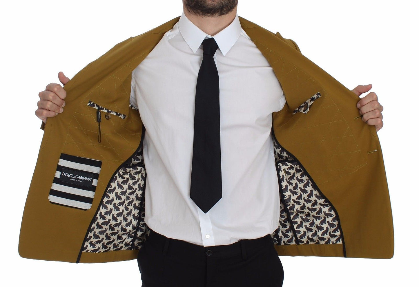 Dolce & Gabbana Blazer en coton extensible jaune