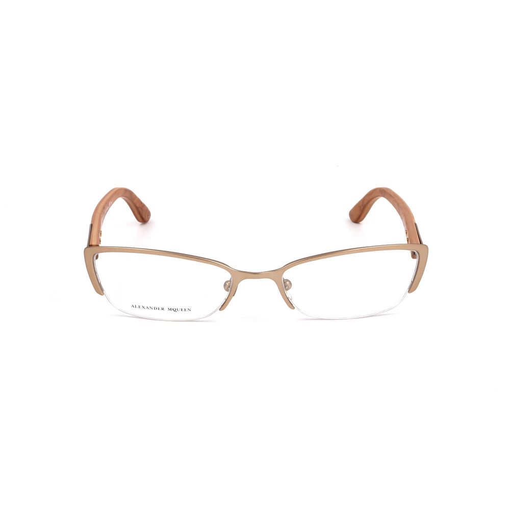 Lunettes à montures métalliques marron d'Alexander McQueen