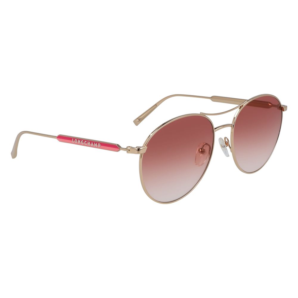 Lunettes de soleil Longchamp en métal or rose