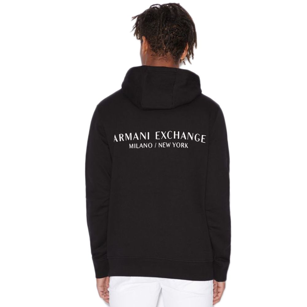 Armani Exchange zwarte katoenen hoodie