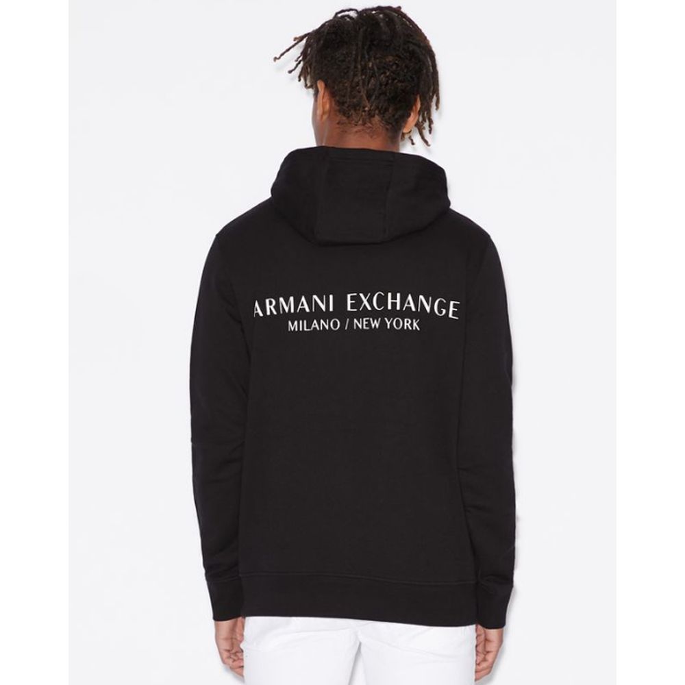 Armani Exchange zwarte katoenen hoodie