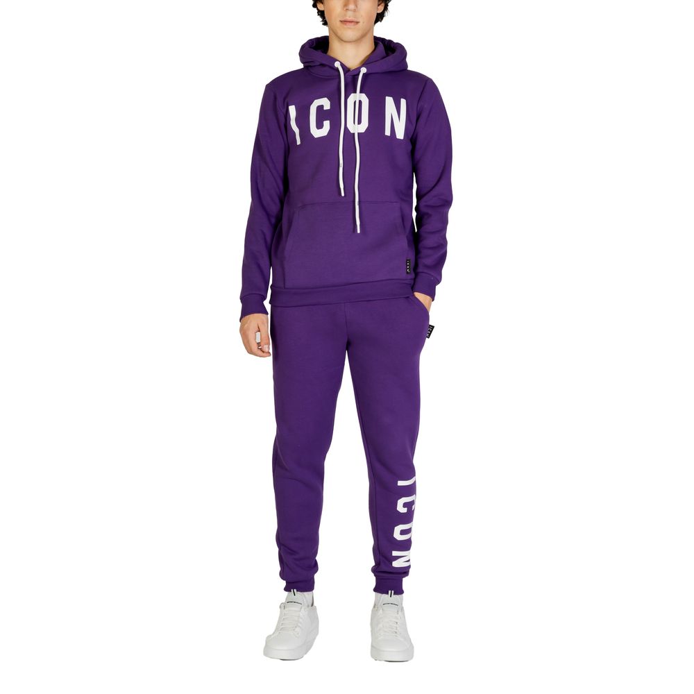 Sweat à capuche Icon en coton violet