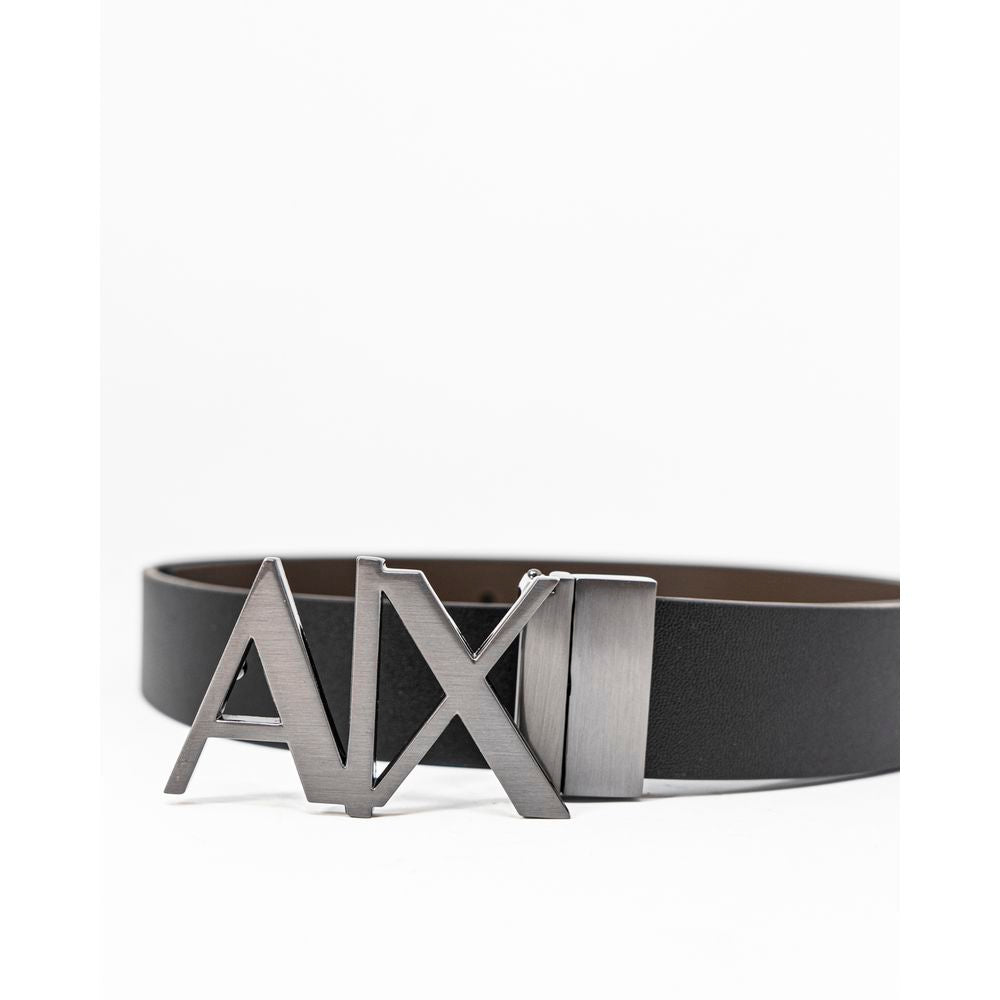 Armani Exchange zwarte leren riem