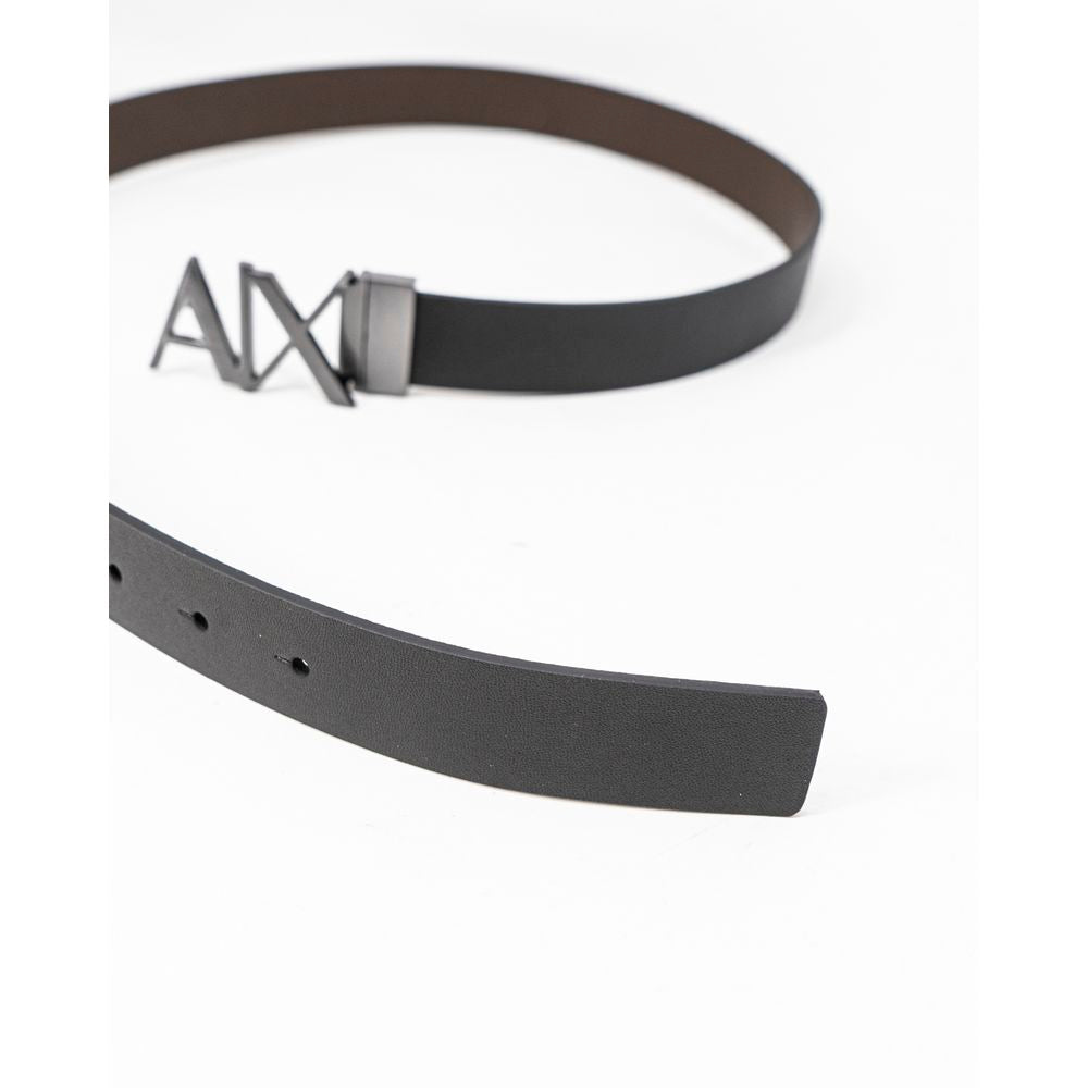 Armani Exchange zwarte leren riem