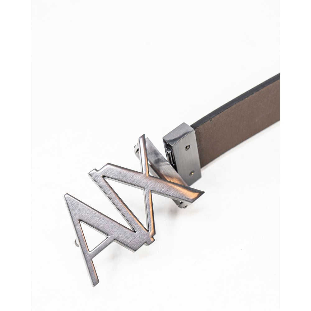 Armani Exchange zwarte leren riem
