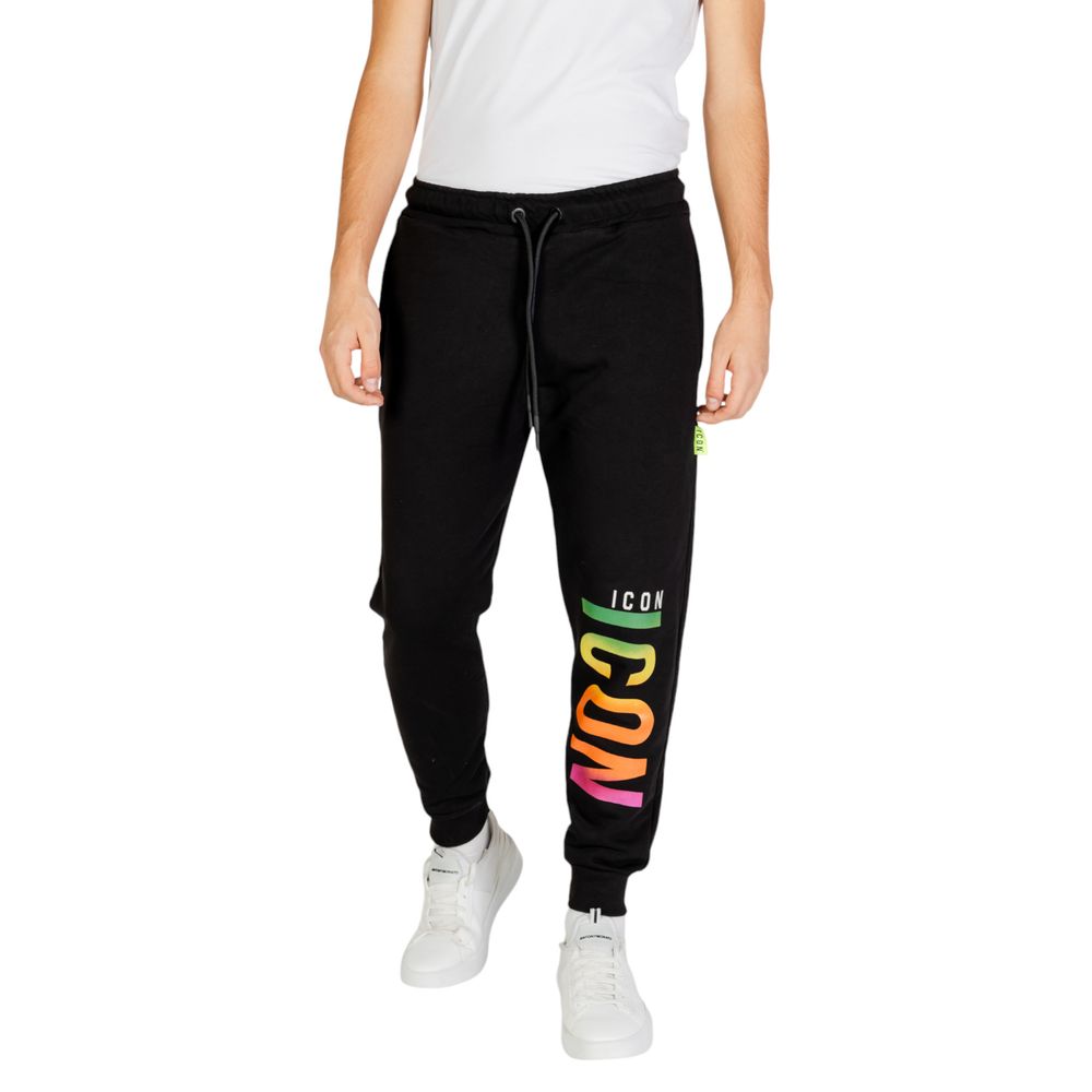 Icon Black Cotton Joggers Workout Pant