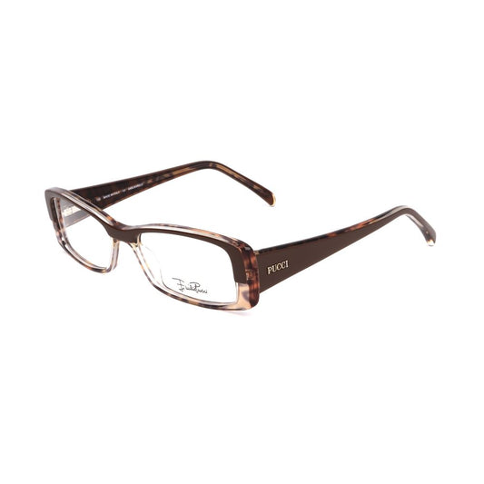 Lunettes à montures en plastique marron Emilio Pucci