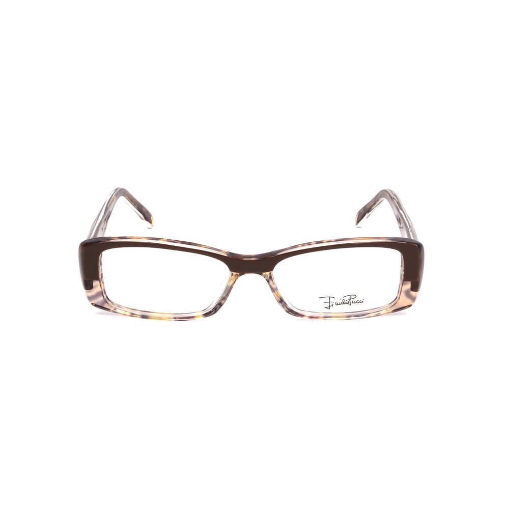 Lunettes à montures en plastique marron Emilio Pucci