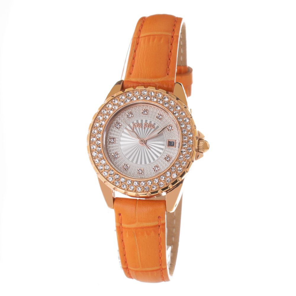 Folli Follie Oranje Leren Horloge