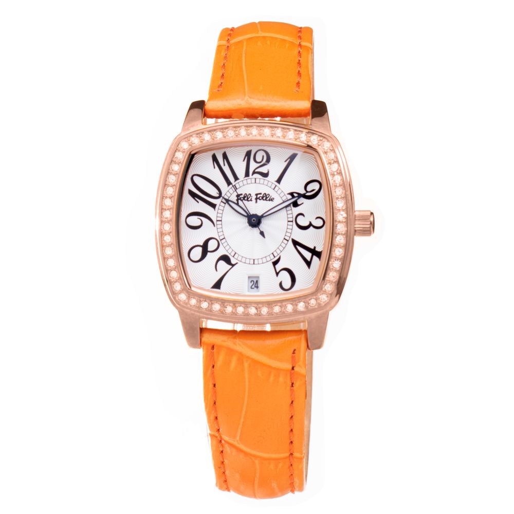 Folli Follie Oranje Leren Horloge
