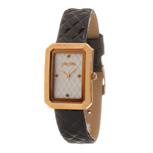 Folli Follie Zwart Leren Horloge