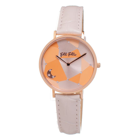 Folli Follie Beige Leren Horloge