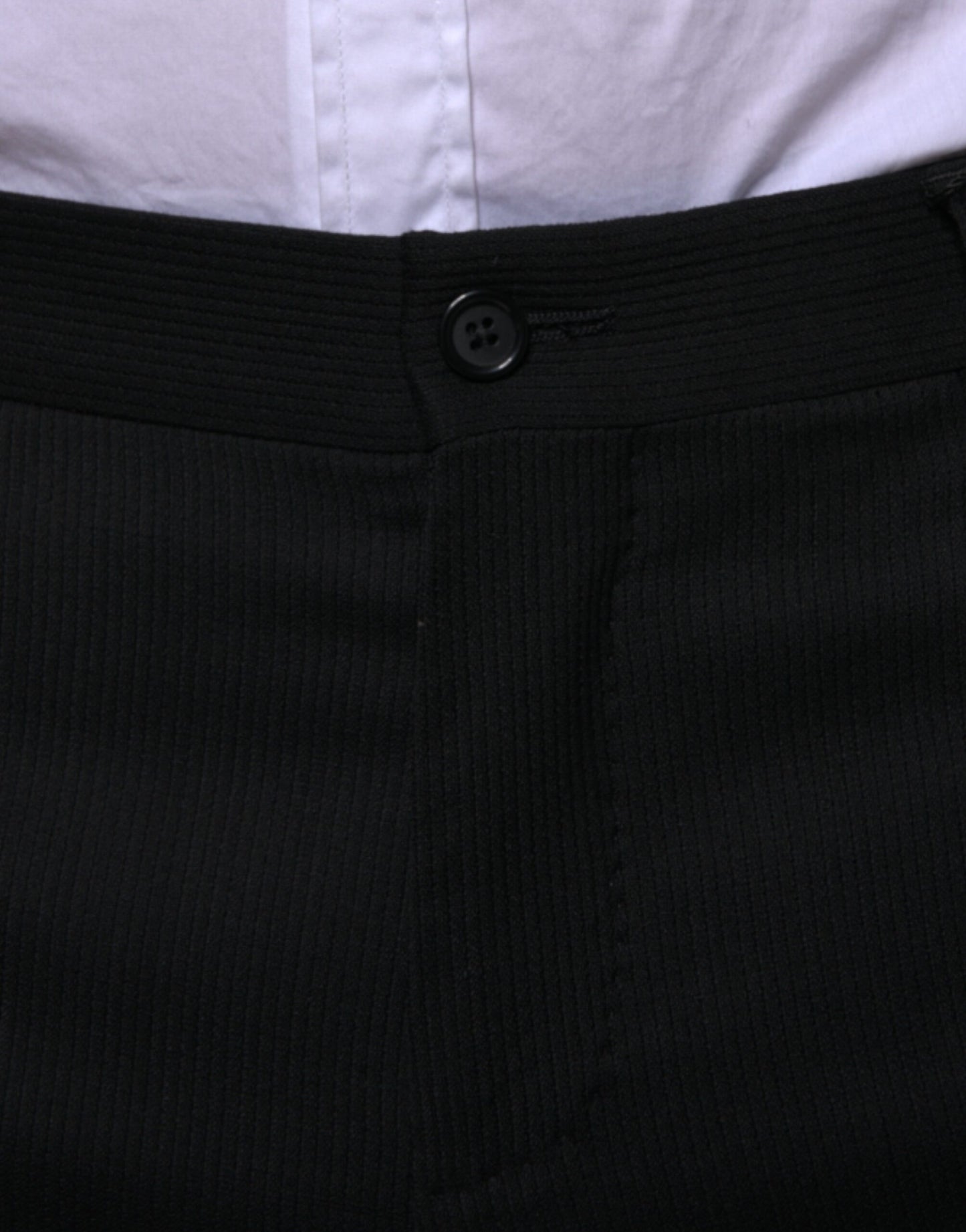 Dolce & Gabbana zwarte wollen, strakke, formele pantalon