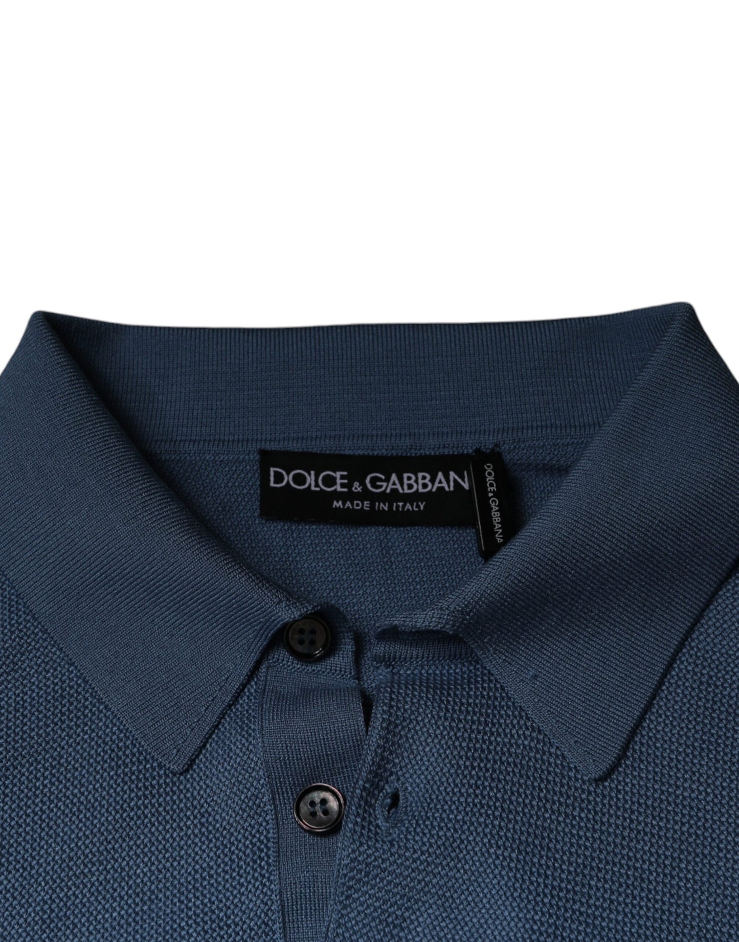 Pull en soie à col montant bleu ciel Dolce & Gabbana pour homme