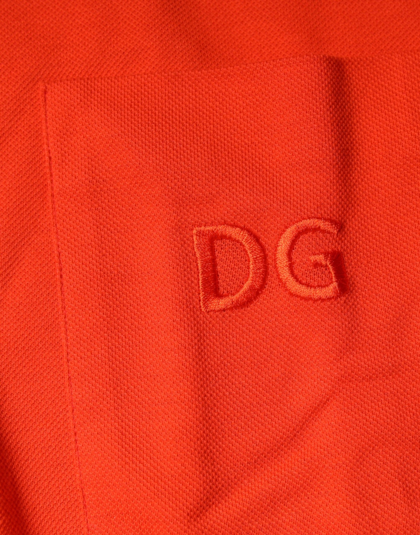 Polo décontracté à boutons en coton orange de Dolce & Gabbana