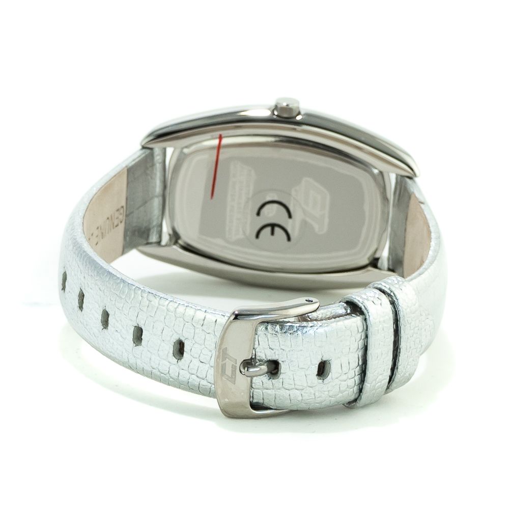 Montre Chronotech en cuir argenté