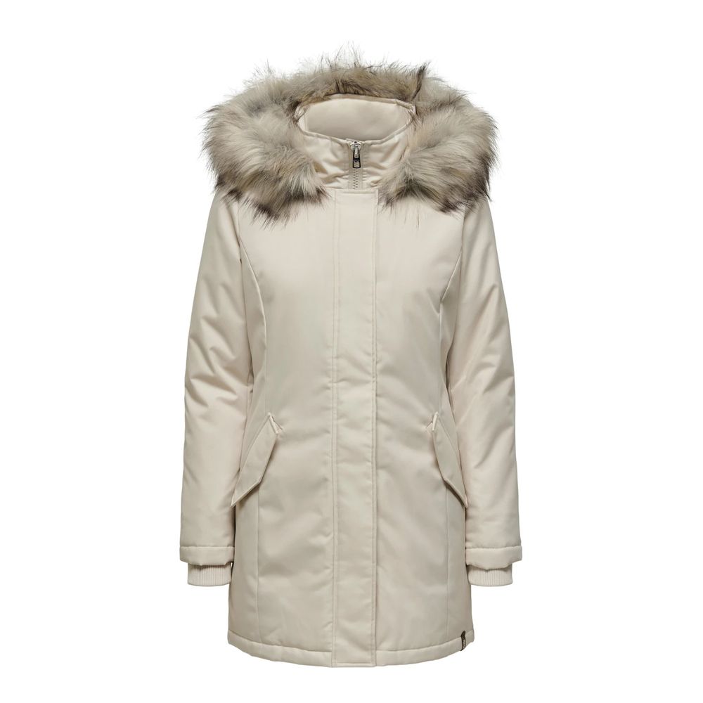 Seul le parka beige en polyester