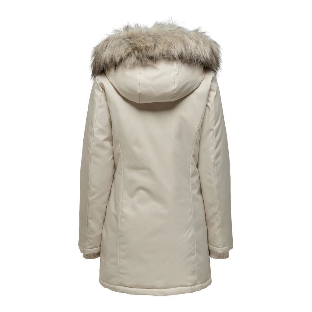 Seul le parka beige en polyester