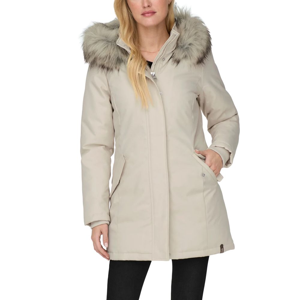 Seul le parka beige en polyester