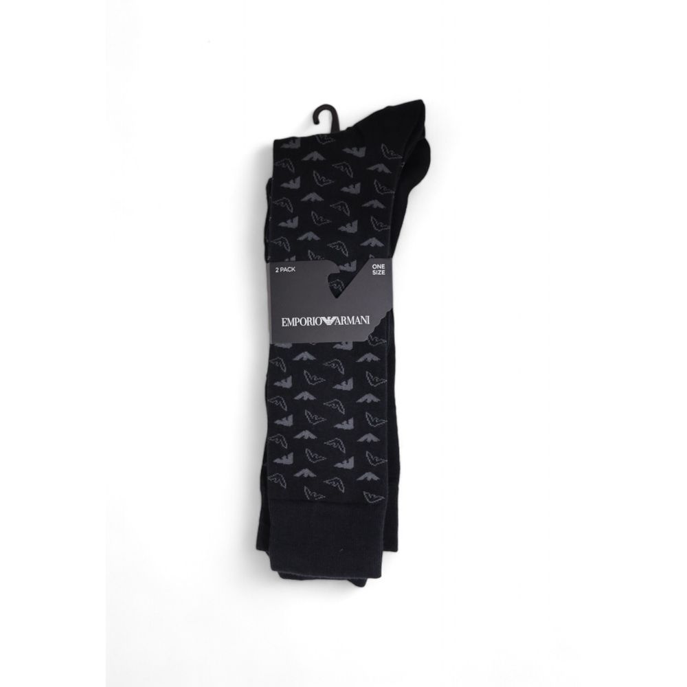 Chaussette en coton noir Emporio Armani
